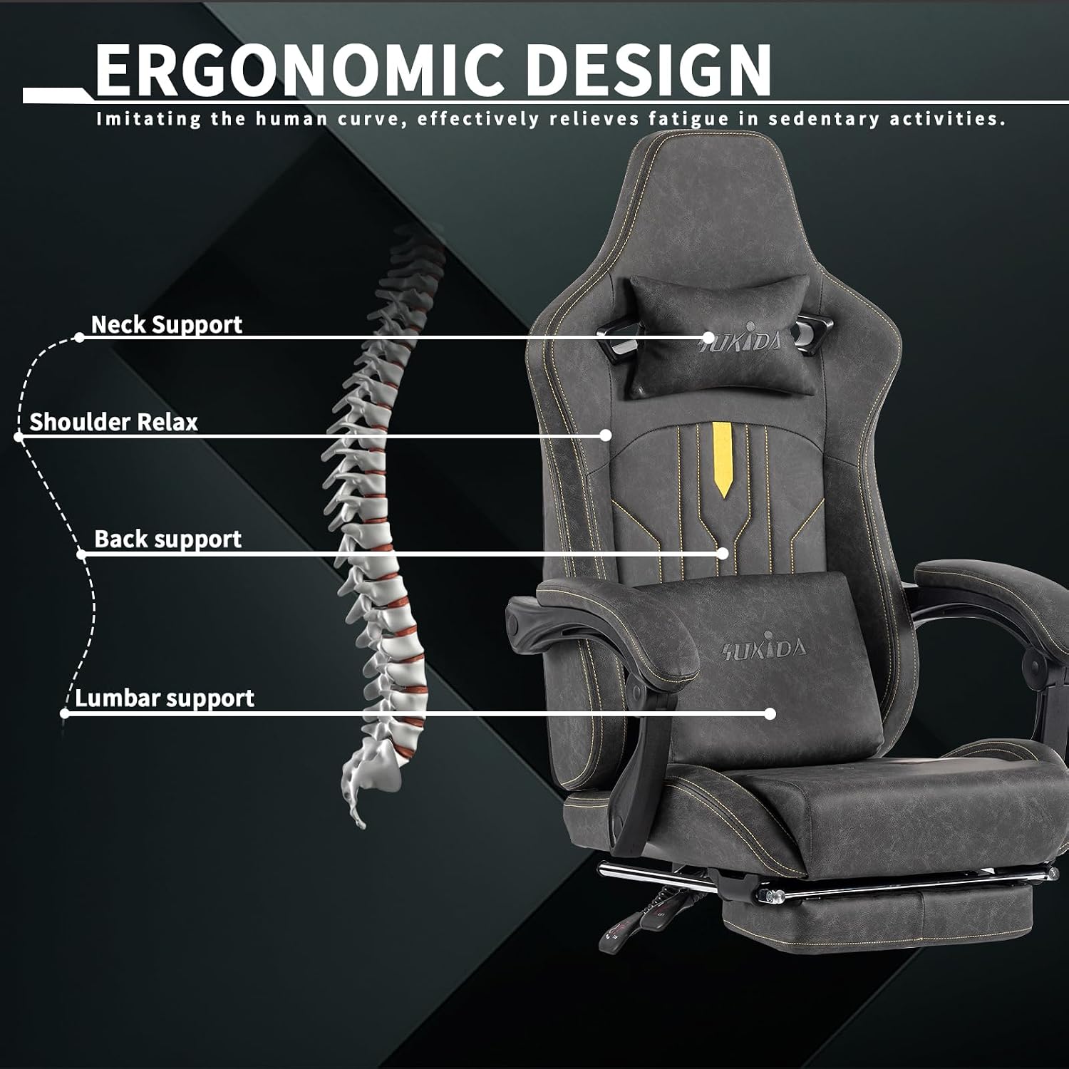Silla de juego con reposapiés, - Video Games reseña y precio